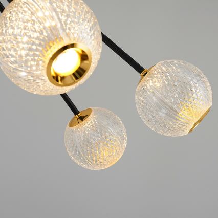 Lámpara colgante LED en varilla GELA 16xLED/5W/230V 3000K negro/dorado