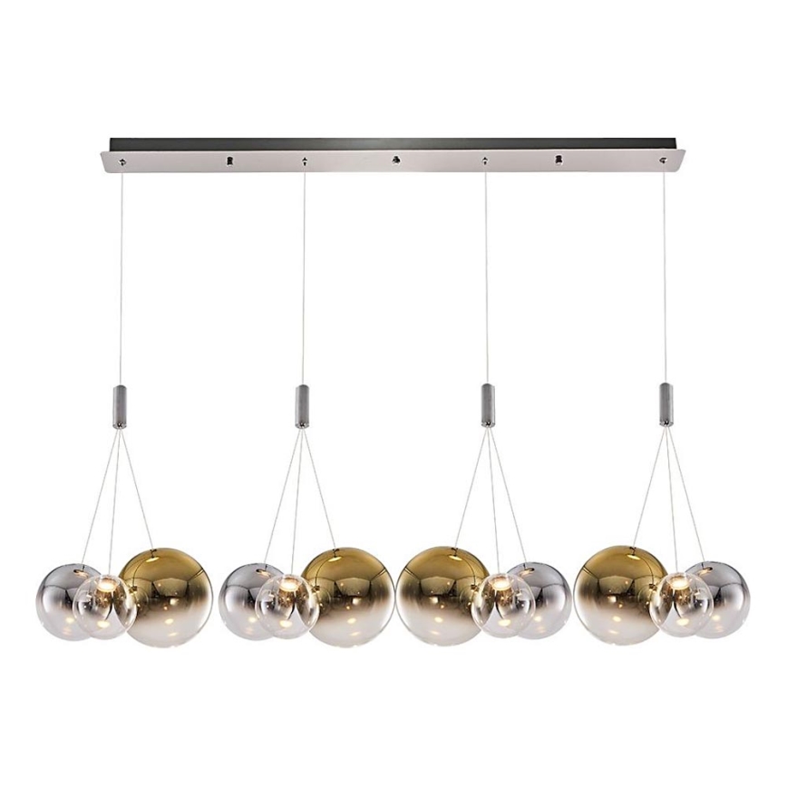 Lámpara colgante LED ENNA 12xG9/5W/230V 3000K ahumada/dorada