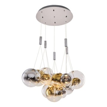 Lámpara colgante LED ENNA 15xG9/5W/230V 3000K ahumada/dorada