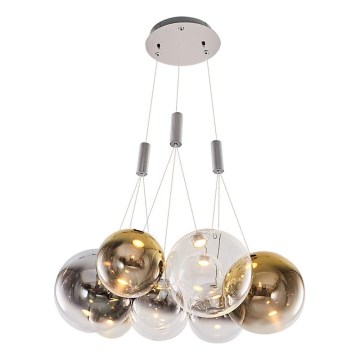 Lámpara colgante LED ENNA 9xG9/5W/230V 3000K humo/dorado