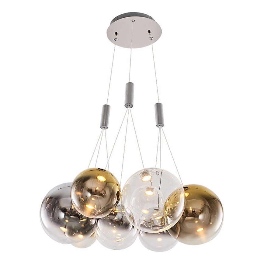Lámpara colgante LED ENNA suspendida en cable 9xG9/5W/230V 3000K acabado ahumado/dorado