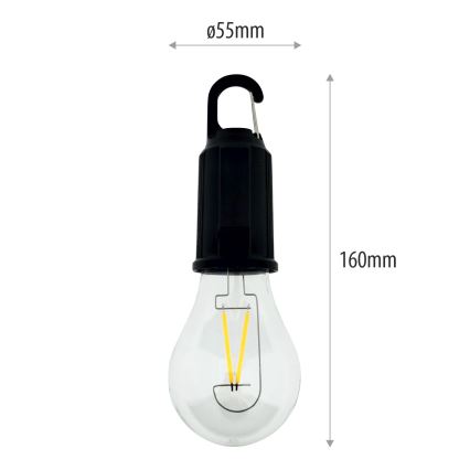 Lámpara colgante LED exterior regulable y recargable 3W/5V 400 mAh IP44