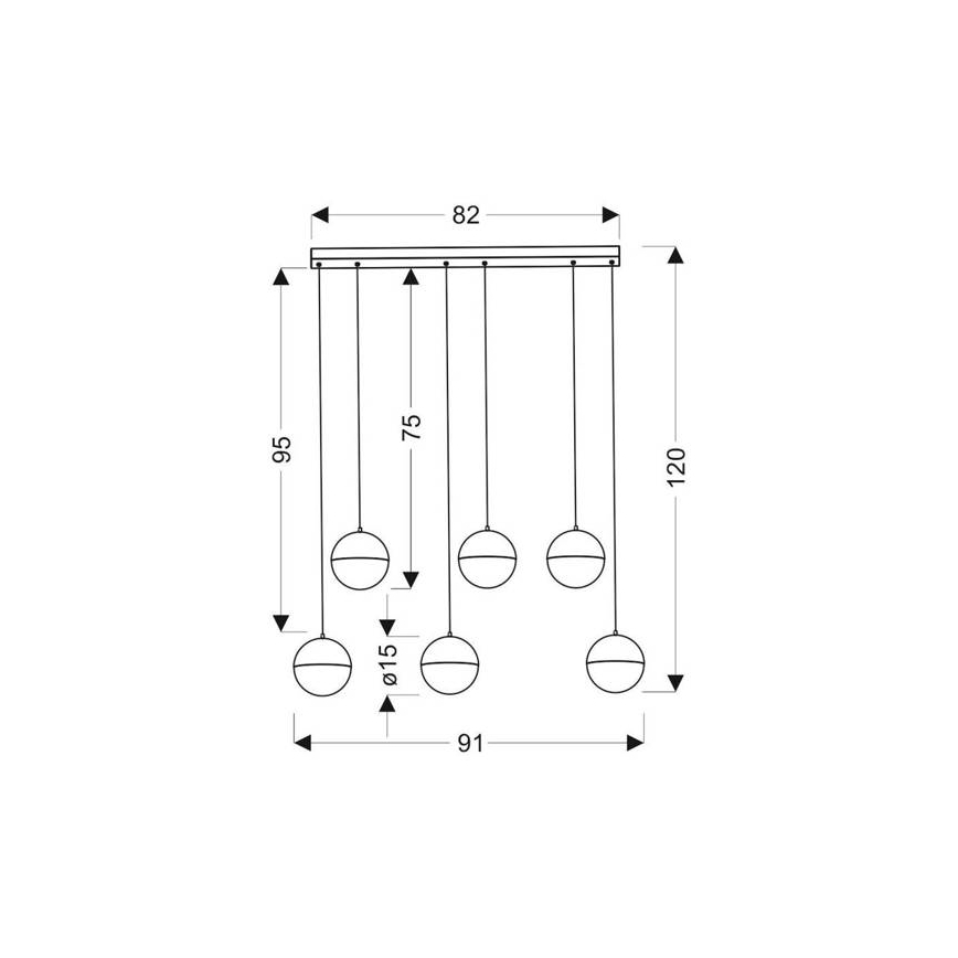 Lámpara colgante LED FURNI 6xLED/5W/230V