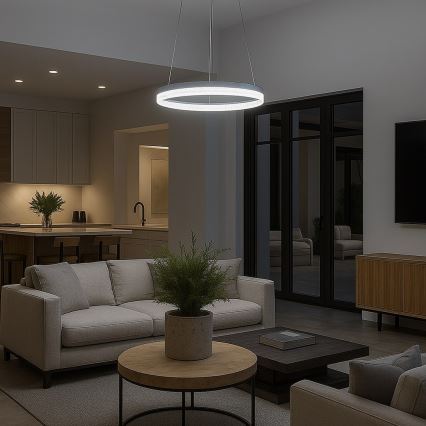 Lámpara colgante LED GALA LED/25W/230V, diámetro 50 cm, plateada