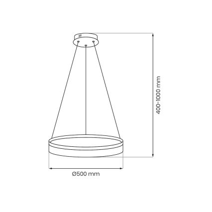 Lámpara colgante LED GALA LED/25W/230V, diámetro 50 cm, plateada