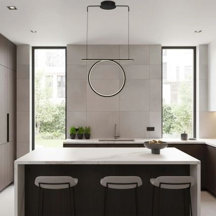 Lámpara colgante LED ODETTA con cable, 30W, 230V, 4000K, negra