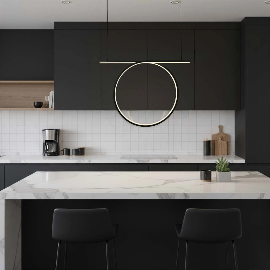 Lámpara colgante LED ODETTA con cable, 30W, 230V, 4000K, negra