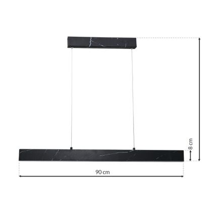 Lámpara Colgante LED PIERCE LED/18W/230V negro
