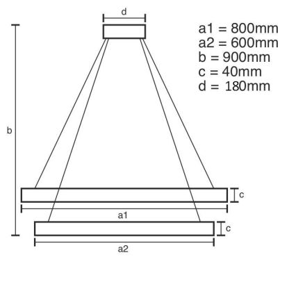 Lámpara colgante LED regulable con cable LED/100W/230V 3000-6500K Ø 80 cm + mando a distancia