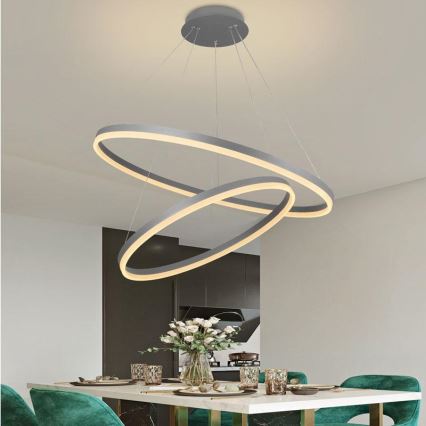 Lámpara colgante LED regulable con cable LED/100W/230V 3000-6500K Ø 80 cm + mando a distancia