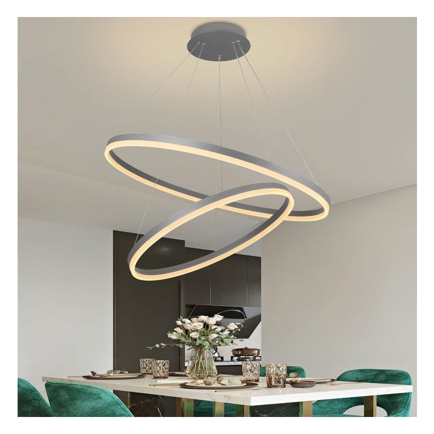 Lámpara colgante LED regulable con cable LED/100W/230V 3000-6500K Ø 80 cm + mando a distancia