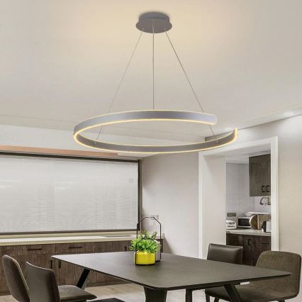 Lámpara colgante LED regulable con cable LED/100W/230V 3000-6500K Ø 80 cm + mando a distancia