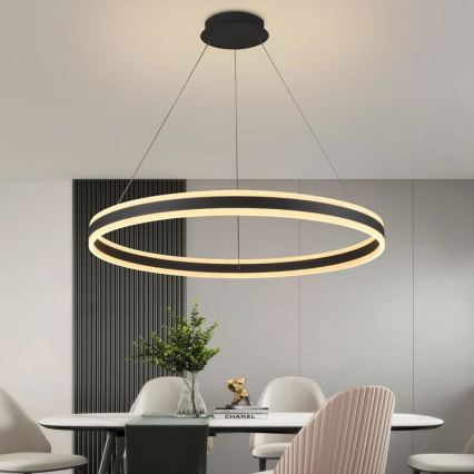 Lámpara colgante LED regulable con cable LED/110W/230V 3000-6500K Ø 80 cm + mando a distancia