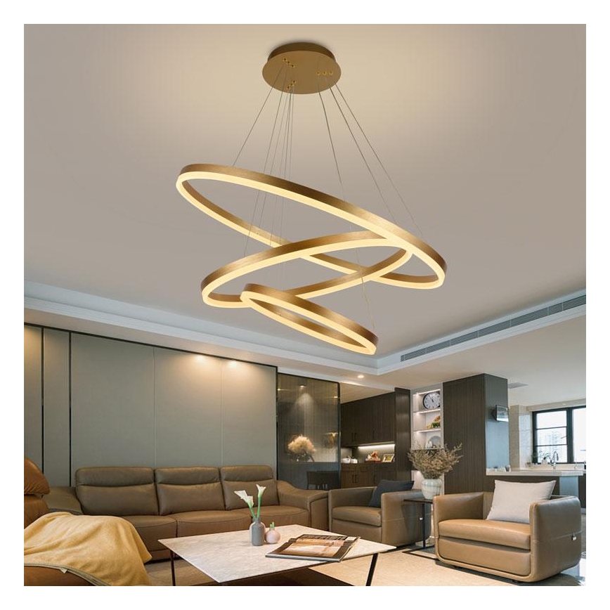 Lámpara colgante LED regulable con cable LED/125W/230V 3000-6500K Ø 80 cm + mando a distancia