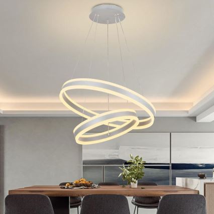 Lámpara colgante LED regulable en cable LED/135W/230V 3000-6500K Ø 60 cm + mando a distancia