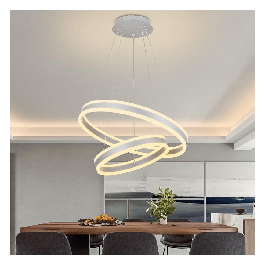 Lámpara colgante LED regulable en cable LED/135W/230V 3000-6500K Ø 60 cm + mando a distancia