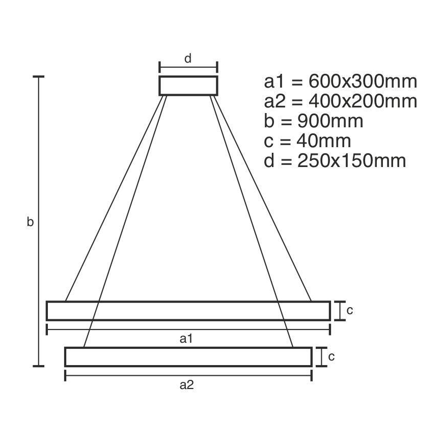 Lámpara colgante LED regulable con cable LED/65W/230V 3000-6500K + mando a distancia