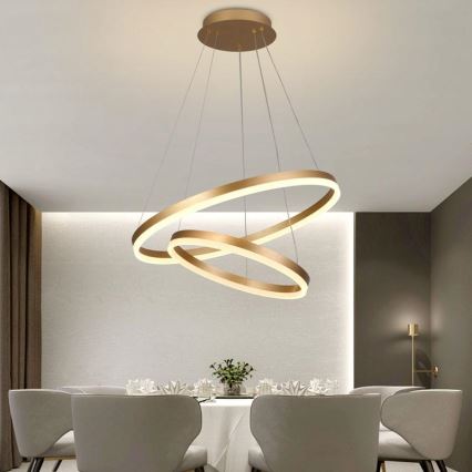 Lámpara colgante LED regulable con cable LED/70W/230V 3000-6500K Ø 60 cm + mando a distancia