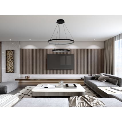 Lámpara colgante LED regulable con cable LED/75W/230V 3000-6500K Ø 60 cm + mando a distancia