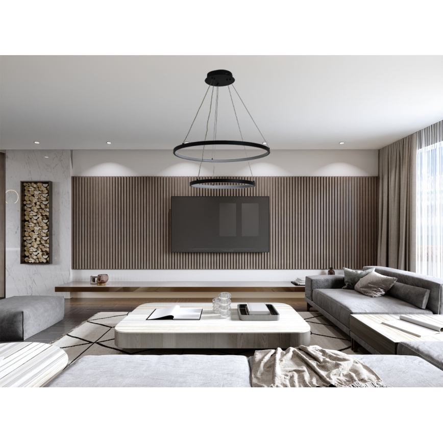 Lámpara colgante LED regulable con cable LED/75W/230V 3000-6500K Ø 60 cm + mando a distancia