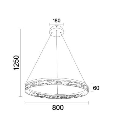 Lámpara colgante LED regulable suspendida por cable ALIANZ LED/60W/230V 3000-6000K diámetro 80 cm + control remoto