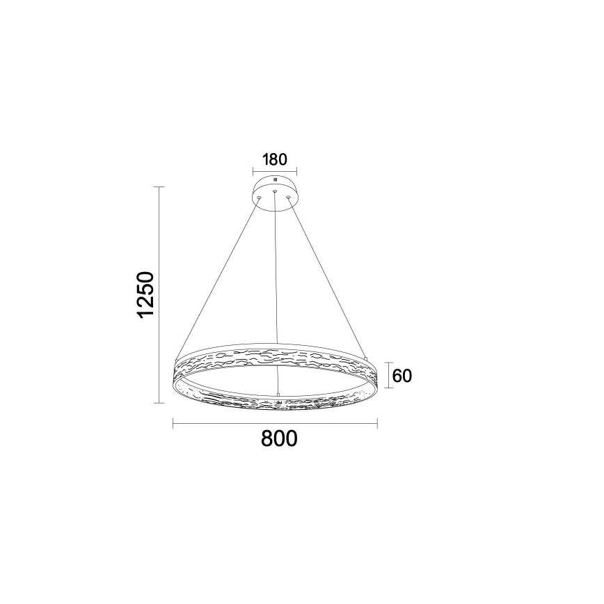 Lámpara colgante LED regulable suspendida por cable ALIANZ LED/60W/230V 3000-6000K diámetro 80 cm + control remoto