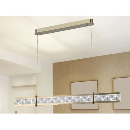 Lámpara colgante de cristal regulable con cable ENRIQUE LED/20W//230V 3000-6000K + mando a distancia