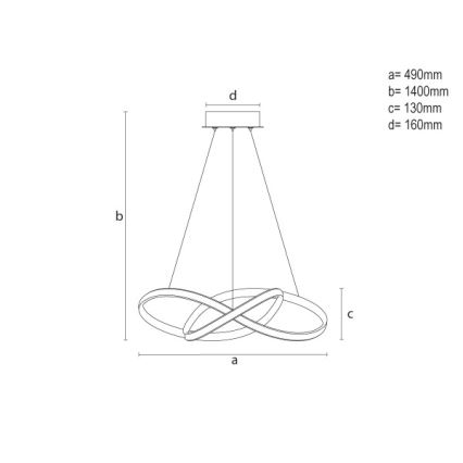 Lámpara colgante LED regulable con cable LED/65W/230V 3000-6500K diámetro 49 cm + mando a distancia