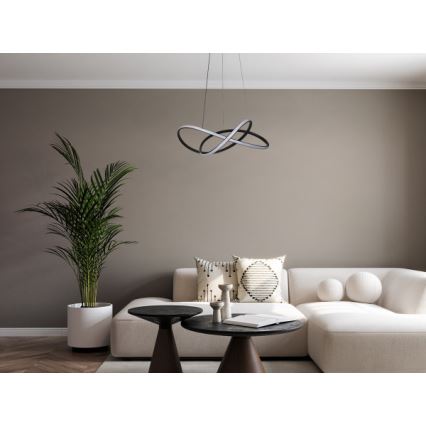Lámpara colgante LED regulable suspendida por cable LED/85W/230V 3000-6500K Ø 60 cm + mando a distancia