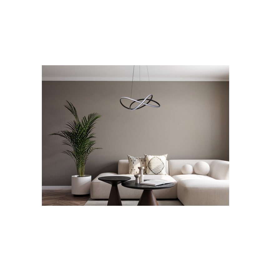 Lámpara colgante LED regulable suspendida por cable LED/85W/230V 3000-6500K Ø 60 cm + mando a distancia