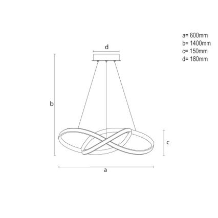 Lámpara colgante LED regulable suspendida por cable LED/85W/230V 3000-6500K Ø 60 cm + mando a distancia
