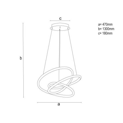 Lámpara colgante LED regulable con cable LED/90W/230V 3000-6500K Ø 47 cm + mando a distancia