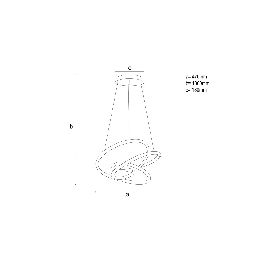Lámpara colgante LED regulable con cable LED/90W/230V 3000-6500K Ø 47 cm + mando a distancia