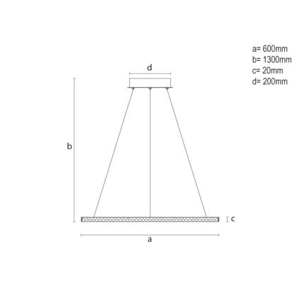 Lámpara colgante LED regulable con cable LED/90W/230V 3000-6500K Ø 60 cm + mando a distancia
