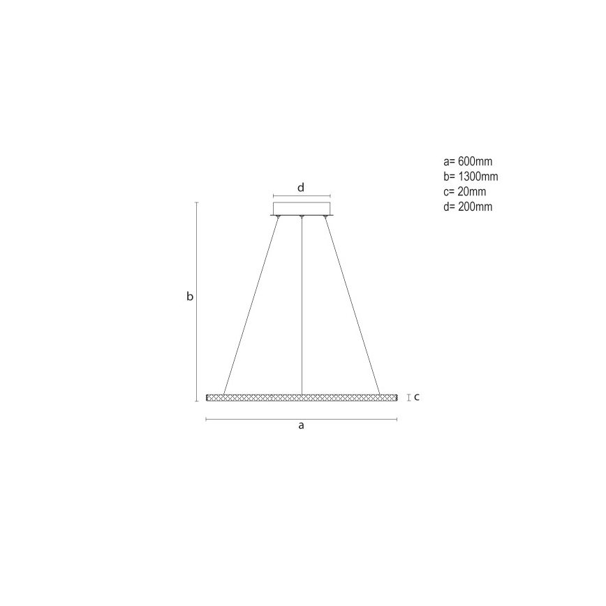 Lámpara colgante LED regulable con cable LED/90W/230V 3000-6500K Ø 60 cm + mando a distancia