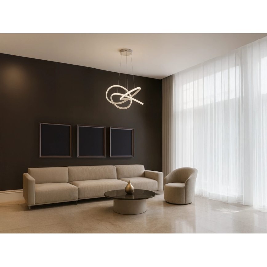 Lámpara colgante LED regulable con cable de suspensión LED/95W/230V 3000-6500K diámetro 57 cm + mando a distancia