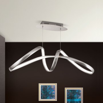 Lámpara colgante LED regulable en cable CIRCUS LED/36W/230V plata