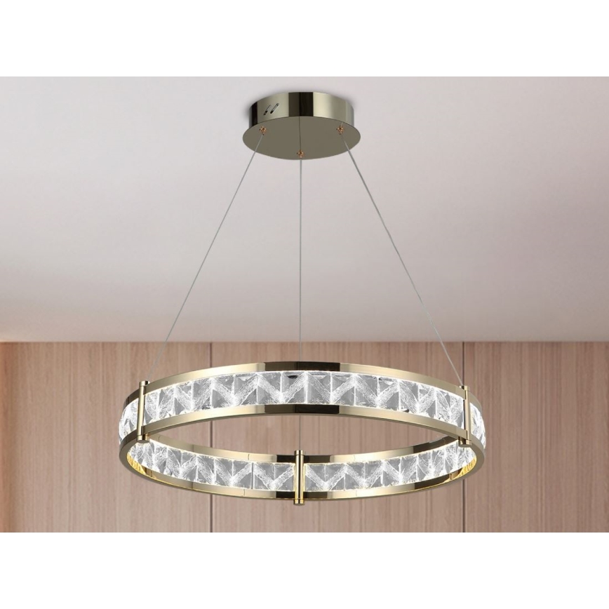 Lámpara colgante de cristal regulable con cable ENRIQUE LED/55W//230V 3000-6000K Ø 80 cm + mando a distancia
