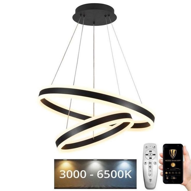 Lámpara colgante LED regulable en cable LED/135W/230V 3000-6500K Ø 60 cm + mando a distancia