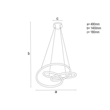 Lámpara colgante LED regulable suspendida por cable LED/85W/230V 3000-6500K Ø 49 cm + mando a distancia