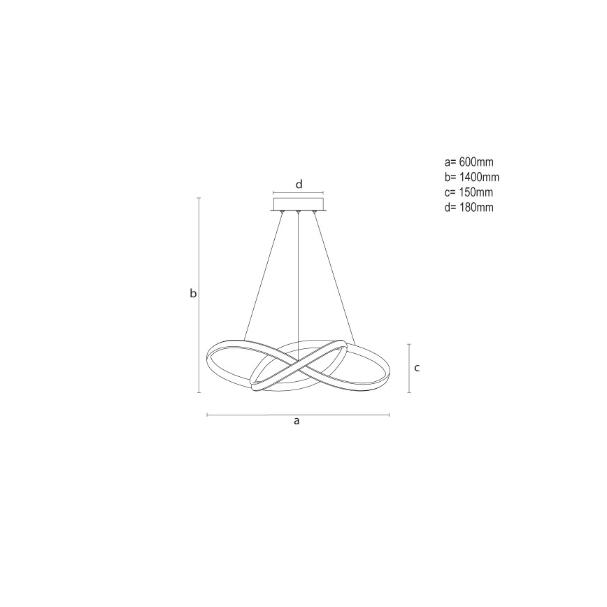 Lámpara colgante LED regulable con cable LED/85W/230V 3000-6500K Ø 60 cm + mando a distancia