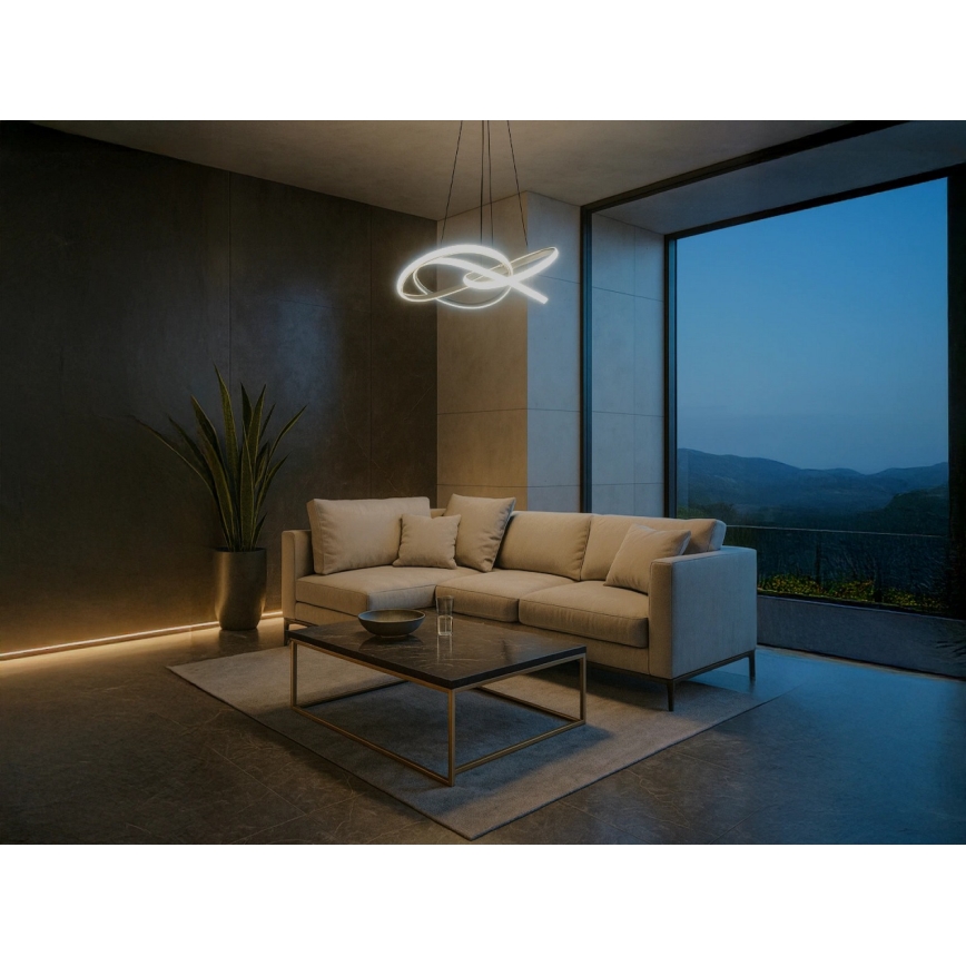 Lámpara colgante LED regulable con suspensión por cable LED/95W/230V 3000-6500K Ø 57 cm + mando a distancia