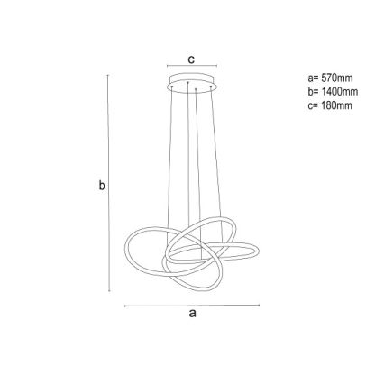 Lámpara colgante LED regulable con suspensión por cable LED/95W/230V 3000-6500K Ø 57 cm + mando a distancia