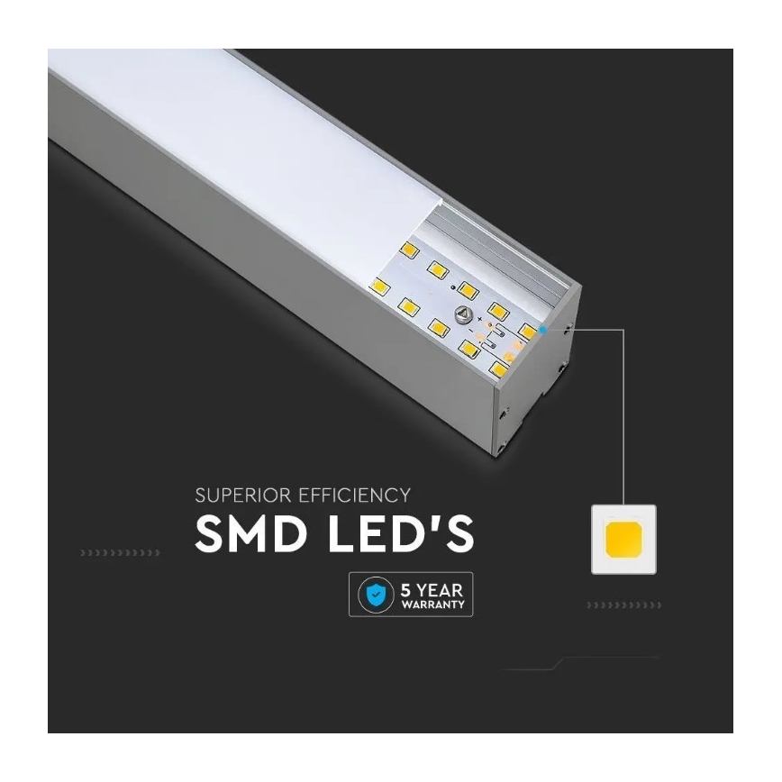 Lámpara colgante LED SAMSUNG CHIP LED/40W/230V 4000K plateado