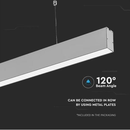 Lámpara colgante LED SAMSUNG CHIP LED/40W/230V 4000K plateado