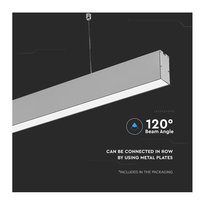 Lámpara colgante LED SAMSUNG CHIP LED/40W/230V 4000K plateado
