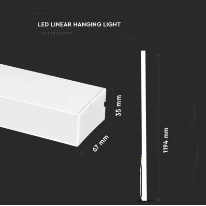 Lámpara colgante LED SAMSUNG CHIP LED/40W/230V 6400K blanco