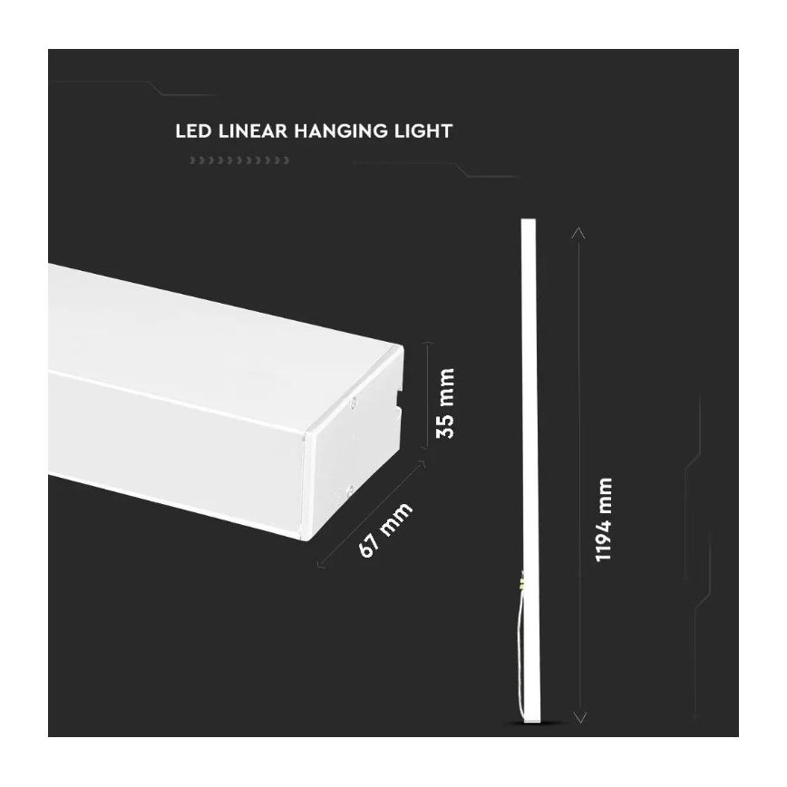 Lámpara colgante LED SAMSUNG CHIP LED/40W/230V 6400K blanco