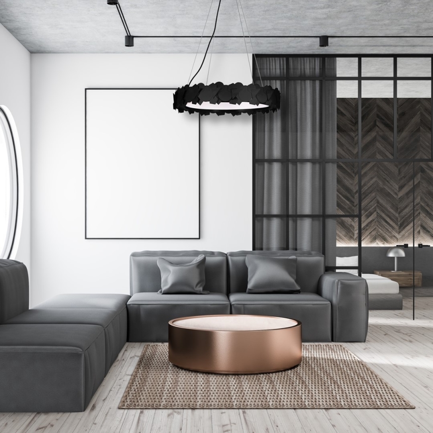 Lámpara colgante LED SOHO con cable LED/24W/230V negra