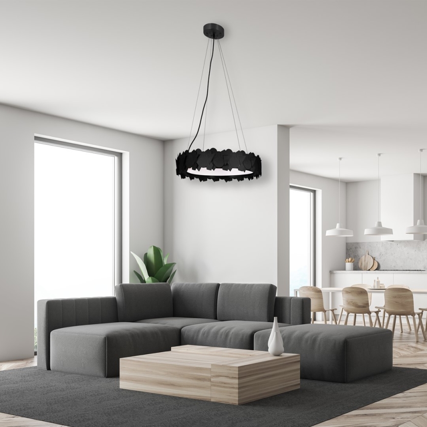 Lámpara colgante LED SOHO con cable LED/24W/230V negra